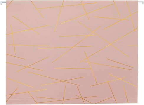 Paper Junkie 12 Pack Decorative Hanging File Folders, Letter Size, 1/5 Cut Tabs, Rose Gold Foil Stripes (9.5 x 11.5 in) in Kuwait