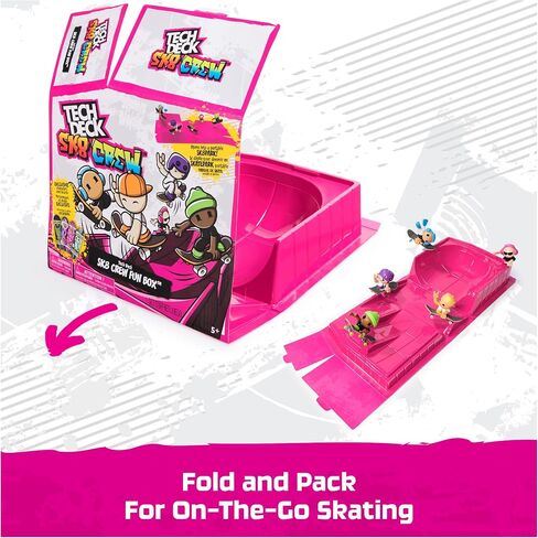 Tech Deck SK8 Crew Fun Box ، Portable Transforming SK8 Park مع 4 أصابع و 5 أرقام ، ألواح التزلج المصغرة القابلة للتحصيل ، ألعاب الأطفال للأعمار 5 وما فوق in Kuwait