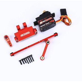 RCAWD لـ AXIAL SCX24 80 ٪ ترقيات RC Servo SEAT & 12G Metal Servo & Detering Rinkage & 15T Servo Arm Parts for 1/24#axi90081#axi00001#axi00002#axi00005#axi00006 black