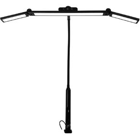 LED Desk Lamp with Clamp for Home Office, 24W Bright, 2 Auxiliary Lights, Adjustable Gooseneck, Touch Control, Eye Protection, Desk Light for Reading, Studying, Working, Drawing