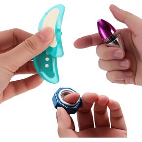 EDC Fidget Toys Adults Set 3Pcs, Magnetic Levitation Olive & Half-Moon Slider & Ratchet Ring, Durable Plastic Stress Relief Toys for Adults ADHD Anxiety, Sensory Desk Toys for Teens
