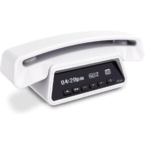 alcatel epure - تصميم هاتف Dect 6.0 للمنزل للمنزل مع جهاز الرد على المكالمات ، ومكالمات غير مرغوب فيها ، أبيض