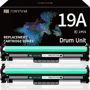 jiintum 19a أسطوانة متوافقة مع HP CF219A 19A استبدال وحدة الطبل الخاصة بـ HP Laser Jet Pro M102W M130NW M130FW M130FN M102A M130A MFP M130 M102 PRINTER ، Black 2-Pack (NOT TONER)