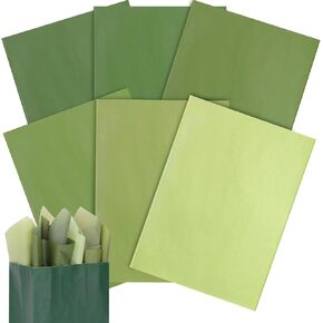 60 Sheets Gradient Sage Green Tissue Paper, 14'' x 20'' Lime Green Color Gift Assorted Gift Wrapping Tissue for Vantage Wedding Birthday Presents Packaging