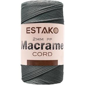 ESTAKO 2 مم PP بوليستر MACRAME CORM 100 ٪ بولي بروبيلين اللوازم المثالية لشنق الحرف اليدوية DIY ، شماعات النبات ، الحياكة 7 أوقية (200 جم) / 246 سنة (225 م) (3114 - بوردو) in Kuwait