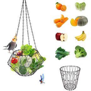 إكسسوارات مغذية الطيور المعلقة ، ثمار الببغاء القابلة للطي الخضروات تغذية مع 4pcs قابلة للتعديل 17 بوصة معلقة ، ألعاب أرجوحة للطيور ل parrot Sparrow oriole ، لشرفة الفناء الداخلية في الهواء الطلق في الهواء الطلق