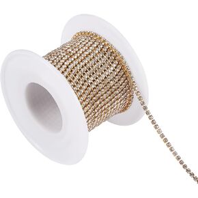 Ornaland 10 ياردة 2 مم كريستال حجر الراين القريب سلسلة مخلب سلسلة مخلب ل DIY المجوهرات الحرف الزفاف زخرفة حفلة عيد ميلاد