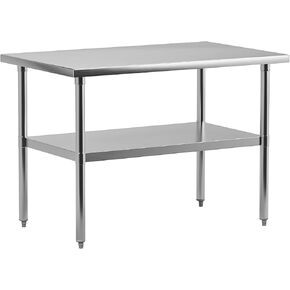Stainless Steel Work Table 30" x 24" with Undershelf, [NSF Certified][Heavy Duty] Commercial Kitchen Prep Table for Home, Restaurant, Hotel, Silver
