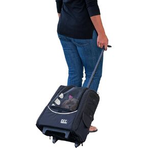 Pet Gear I-GO2 حقيبة الظهر ، حاملة سفر ، مقعد سيارة للقطط/الكلاب ، تهوية شبكية ، شملت الحبل ، مقبض التلسكوب ، حقيبة التخزين ، Onyx