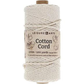 الأساسيات بواسطة الفنون الترفيهية Macrame Cotton Cord 3mm 100yd cream ، macrame scon ، اللوازم ، الحبل القطن ، الحبل 3 مم ، الغزل ، الحبل ، الحرف
