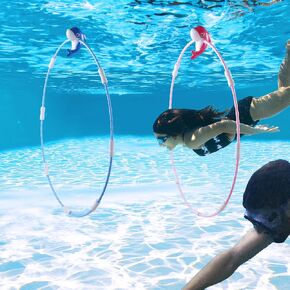 Syncfun Pool Toys Rings Rings ، حزمتان السباحة من خلال حلقات الغوص في لعبة البركة تحت الماء للأطفال للأنشطة الصيفية هدايا الحفلات في الهواء الطلق