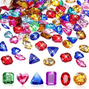 Marforever 100 PCS Toys Gems Pirate Treasure Jewels مزيفة أكريليك للأحجار الكريمية الملونة بالأحجار الكريمة للأحجار الكريمة للأطفال.