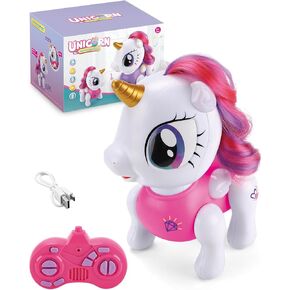 Unicorn Robot Toys for Girls and Boys Rechargeable, Voice and Remote Control Unicorn Robots Interactive Talking Smart Partner with Record Demo Program Dancing Music, Toy Gifts for Kids Age 3 and Up