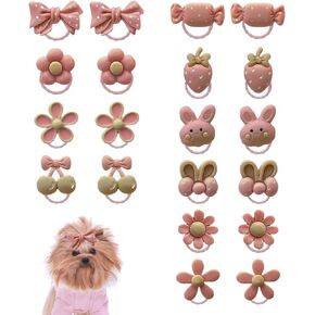 20 PCS Dog Dows مع شريط مطاط ، أقواس شعر الكلب أقواس الكلب صغيرة الحجم أقواس الكلب للكلاب القوس مناسبة للكلاب الصغيرة الفتيات فرقة الشعر مناسبة ل Terrier Terrier Shih Tzu (الوردي الفاتح)