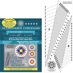 Skinny Robin 16 Point Mariners Compass Book و Combo Combo