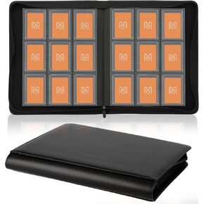 Toploader Binder,Trading Card Binder Storage Hold up 288 Cards 9-Pocket Top Loader Binder with Sleeves for 3"x4" Rigid Toploaders Hard Cases (9Black)