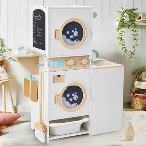 Labebe Kids Washer and Dryer Playset ، Waundry Dryers Prayend Wooden Congening Washer و Dryer Dryer ، هدية مثالية للأطفال للأعمار 3+