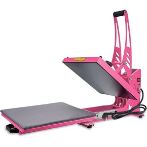 CoolSub Heat Press 15x15 Inch Slide Out Heat Press Machine, Industrial Digital Heat Transfer Machine Sublimation for T-Shirt Hot Pink