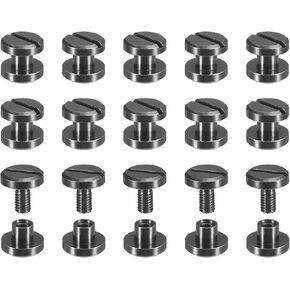 uxcell 30Pack Brass Chicago Screws, 25x10mm Flat Head Screw Back Binding Post Nail Stud Rivets Fastener for DIY Leather Craft Belt Strap Silver in Kuwait