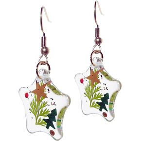 Resin Art Earrings,Handmade Pressed Dried Preserved Flower Drop Dangle Earrings For Women