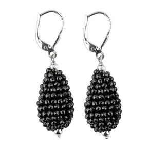 CRYSTALIS Fluorite Crochet Beaded Drops Earring Set, Dainty Pair Jewelry for Women, Natural Micro Beads Gemstone, Chakra Healing Crystal, Wardrobe Essential Jewelry, 925 Sterling Silver