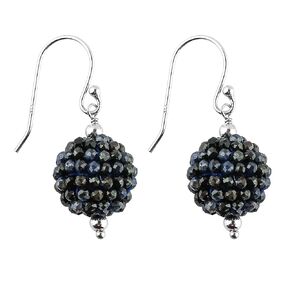 CRYSTALIS Multi-Gemstone Crochet Beaded Ball Earring Set, Dainty Pair Jewelry for Women, Natural Micro Beads Gemstone, Chakra Healing Crystal, Wardrobe Essential Jewelry, 925 Sterling Silver
