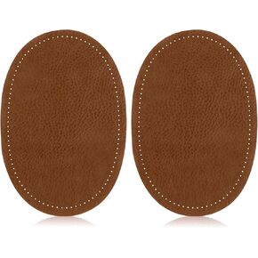 2Pcs Elbow Patches Sew-On Fabric Pu Leather Elbow Sweater Jackets Trousers Patches Oval Elbows Knee Patch Restoration Accessories Craft Supply Sewing Appliques, Brown