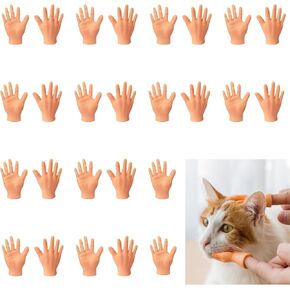 32 Pcs Elastic Tiny Puppet Funny Mini Finger Little Hands Realistic Miniature Small Hands for Game, Cats Photograph, Adults Kids Party Favors