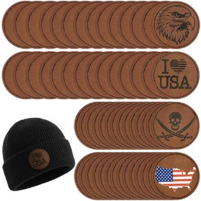 64pack patches blank hat patches مع دعم لاصق ، تصحيح جلدي لاصق ، بقع جلدية فو ، تصحيحات من الجلد القبعات لإصلاح النسيج المخصص لتوازم الخياطة (المستطيل البني)