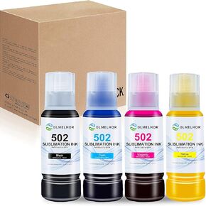 T502 502 Sublimation Ink Refilled Bottles 4x100ml Compatible for Epn EcoTank Supertank ET-2400 ET-2800 ET-2803 ET-2850 ET-2720 ET-15000 ET-4760 Inkjet Printer