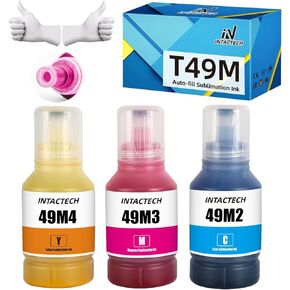 T49M Sublimation Ink لطابعة Surecolor F170 F570 (T49M2 Cyan ، T49M3 Magenta ، T49M4 الأصفر ، 3 عبوة)