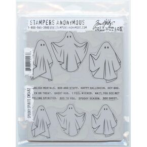 Tim Holtz Cling Stamps Spooky Spirits - CMS492