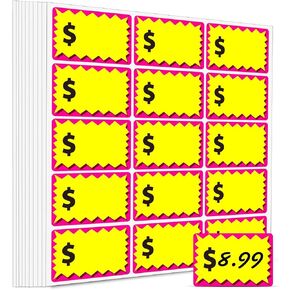 300 Pcs Removable Yard Sale Price Stickers, 2"x3" Self-Adhesive Price Tag Stickers for Garage Sale, Rummage Sale Price Labels for Retail, Flea Markets and Estate