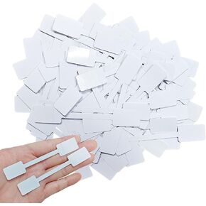 200 PCS PINK فارغ المجوهرات علامات للاصوص على ملصقات أسعار المجوهرات للتجزئة للتجزئة لخواتم الخواتم المكتوبة بخط اليد علامات عرض سوار لقلادة وإعادة بيع البضائع （2.36x0.5 بوصة