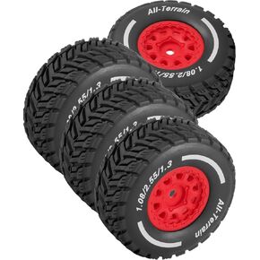 RC Wheel Tires for 1/14 Mojave Grom,RC Drift Off Road Buggy Rally Truck Wheels and Tires,4PCS Wheels Rims and Rubber Tires Soft Tires,White