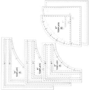 3 Set Drunkards Path Quilting Templates10 '' 8 '' 6 '' Large Quilting Rulers and Templates for Cutting Patterns with 1/4" Seam Allowance Supplies for DIY Craft(Clear)