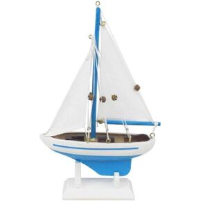 Hampton Nautical Pacific Sailer Blue 9" Hampton Nautical Model Ship, Fully Assembled (Not a Kit)
