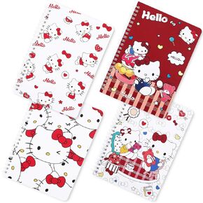 دفتر حلزوني لطيف 4 PCS A5 SIZE 60 SHOETS /120 صفحة كل مدرسة وملاحظات عمل مناسبة للأطفال والمراهقين دراسة عيد ميلاد وهدايا عيد الميلاد