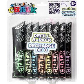 Alex: Crazy Cool Chalk - refill 8 Pack - 8 Chalk Pks ، يعمل مع خط الطباشير Cold Cool ، والرصيف في الهواء الطلق وفن الممر ، والأطفال 5+