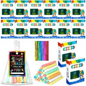 36 حزمة 432 COUNT SIDEWALK Chalk Bulk for Kids Colored End of Year Gifgs ، Mini Chalk Paint with Card Bag Bas