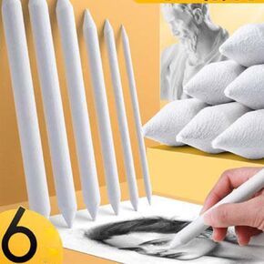 6pcs مزج جذوع جذوع وأدوات رسم رسم تورتيلون ، مزيج من الورق الفني للطلاب الفنان الفنان رسم الفحم الأدوات الفنية اللوازم