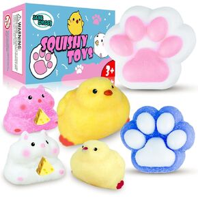 حزمة Taba Squishy ، مجموعة ألعاب Fufu Squishy Fidget ، تشمل Squishies (1 Big Cat Paws & Chick ، ​​1 Norma Chick & Cat Paws.2 Hamster) ، لعبة الضغط ، هدية عيد ميلاد للفتيات ، الأولاد ، الأطفال