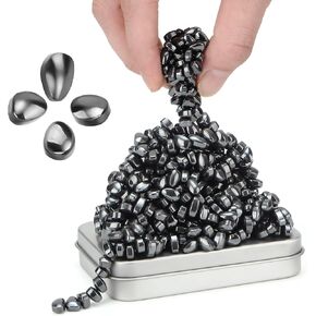 Ferrite Putty,Black Over 500 Weak Magnetic Ferrite Stones,Satisfying Magnet Rocks Desk Toys for Office and Fidget Toys for Adults