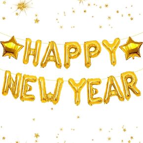 32inch 2025 Balloons, 16inch Happy New Year Banner Balloons Gold, New Years Eve Party Supplies, 2025 Gold Number Balloons, Happy New Year Decorations 2025, NYE decorations 2025, New Years Party Favors