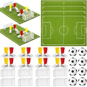 4 Set Soccer Centerpieces Table Decor 12 x 8 Inch Soccer Party Decorations Football Pitch on The Table Game with 4 Football Field Game Set Office Sports Party Favors