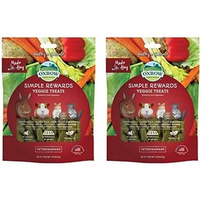 Oxbow Simple Rewards Veggie and Hay Blend يعلق للأرانب وخنازير غينيا والشينشيلات والحيوانات الأليفة الصغيرة 3 أوقية (حزمة 2)