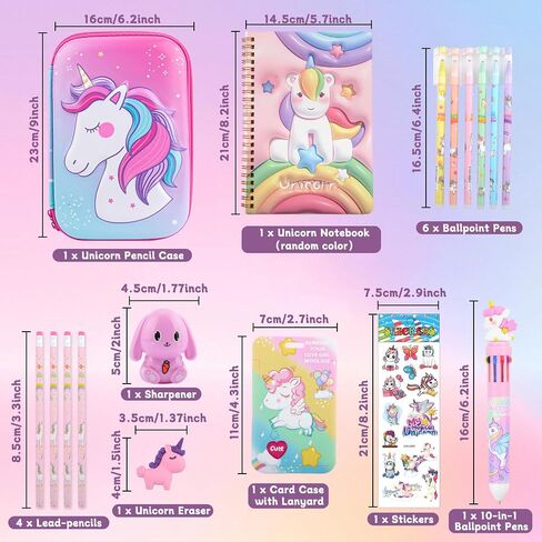 Unicorn Pencil Case, Cute Pencil Case for Girls, 3D EVA Large Capacity Pink Pencil Pouch for Kids, Kawaii Stationery Set School Supplies Pencil Box for Kids 3+, Christmas Gifts for Kids Girls in Saudi Arabia