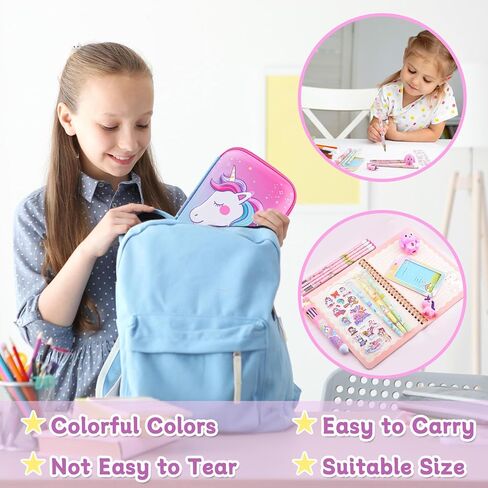 Unicorn Pencil Case, Cute Pencil Case for Girls, 3D EVA Large Capacity Pink Pencil Pouch for Kids, Kawaii Stationery Set School Supplies Pencil Box for Kids 3+, Christmas Gifts for Kids Girls in Saudi Arabia