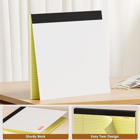 11" x 9.5" Legal Pads College Ruled Notepad 2 Pack Pink & Purple Colored Note Pads 30 Sheets Lined Paper Pads 80 GSM Legal Pad Perforated Writing Pads with Sturdy Back for School, Office, Home in Kuwait