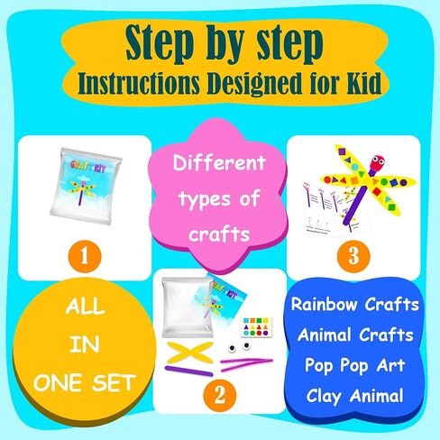 MHMYDIS Craft Kit for Kids - No Mess Creative Arts and Crafts kit for Kids Ages 4-8 - Toddler Craft Box for Preschool Girls and Boys - Gifts for Girls and Boys 3 4 5 6 7 8 Year Old in Saudi Arabia